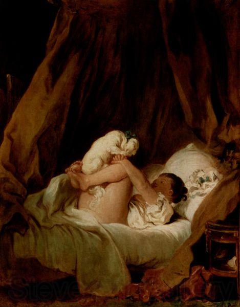 Jean-Honore Fragonard Madchen im Bett Spain oil painting art